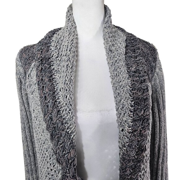 Gray Women's Open Front Cardigan Sweater - Picture 4 of 11